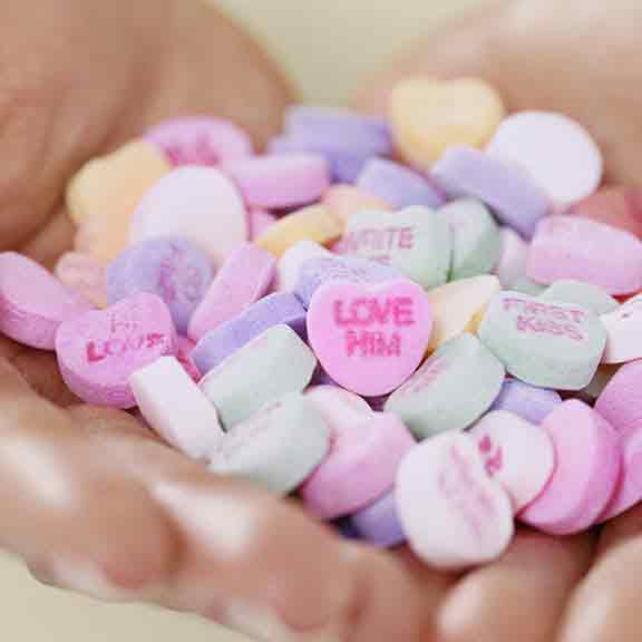 handful of love heart sweets square