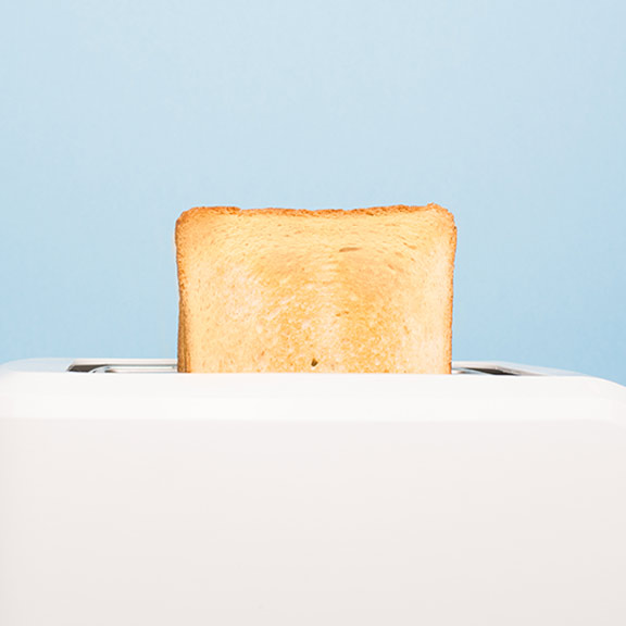 toaster with toast popping out sq