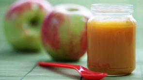 pureed food and apples