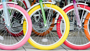 colourful bike wheels