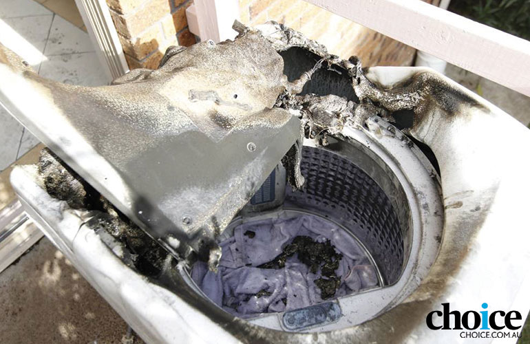 burnt washing machine
