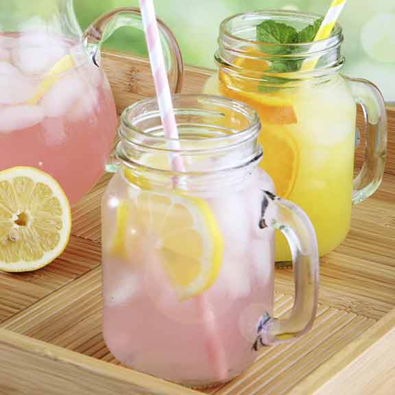 fruit drinks on tray square