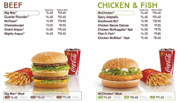 McDonalds digital menu boards September 2015