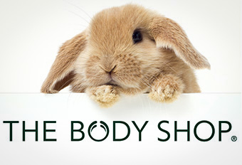Bunny with Body Shop logo