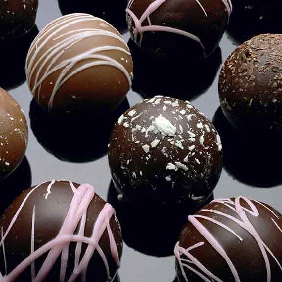 selection of chocolate balls square