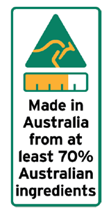 70 percent Australian ingredients label