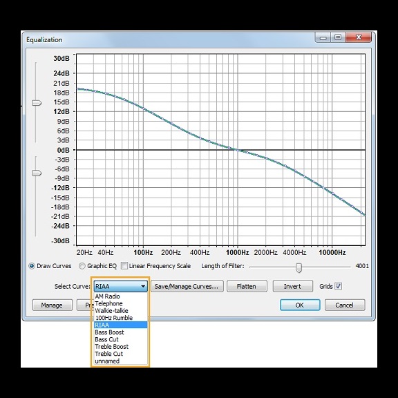 Audacity riaa equalization