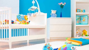 baby cot with toys