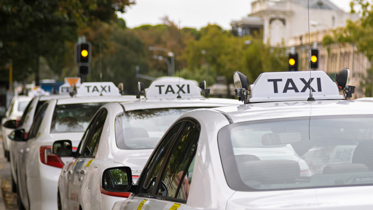 taxis on a street