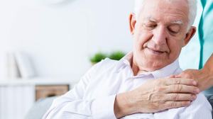 elderly man thankful for care
