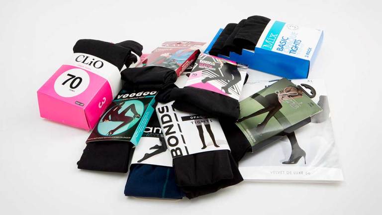 packets of black tights and stockings