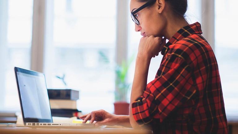 woman with laptop