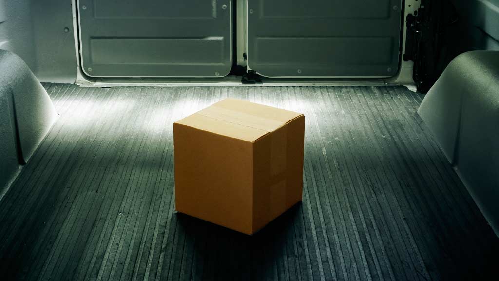 forgotten parcel in back of van