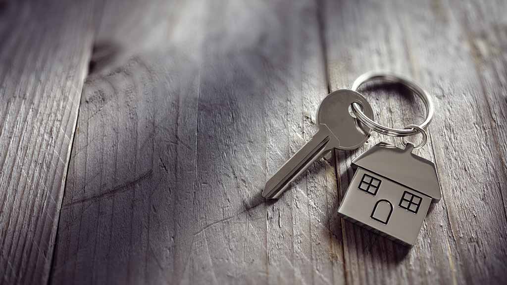 House keyring on wood