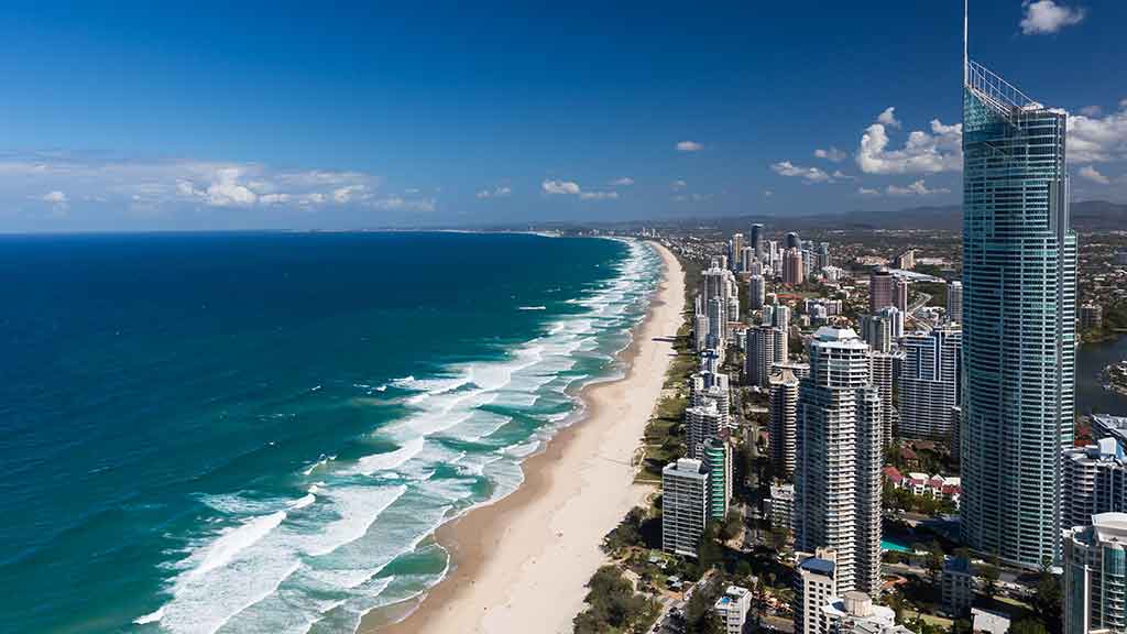 gold coast beach and buildings