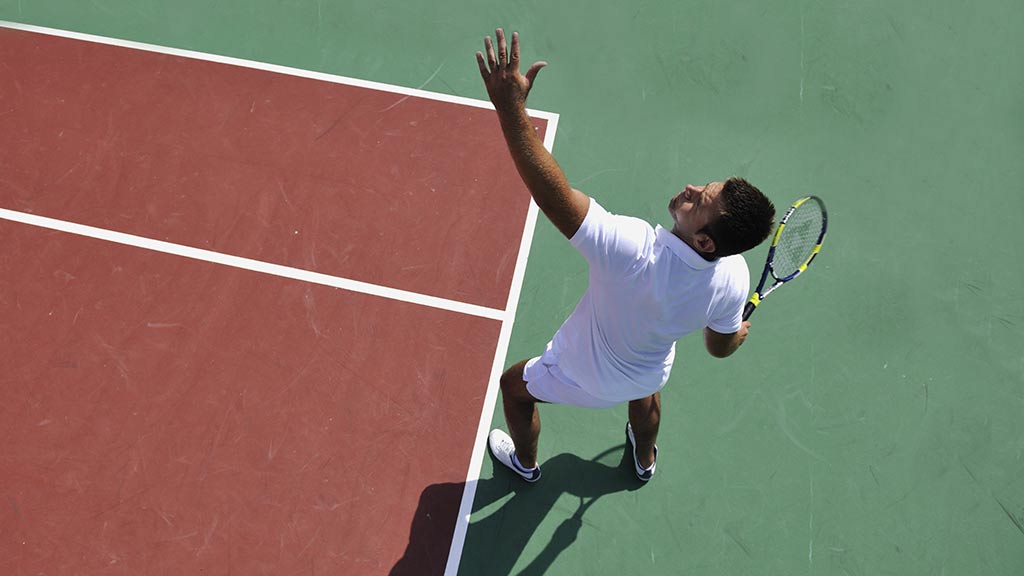 man playing tennis