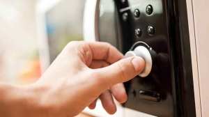 microwave controls being set