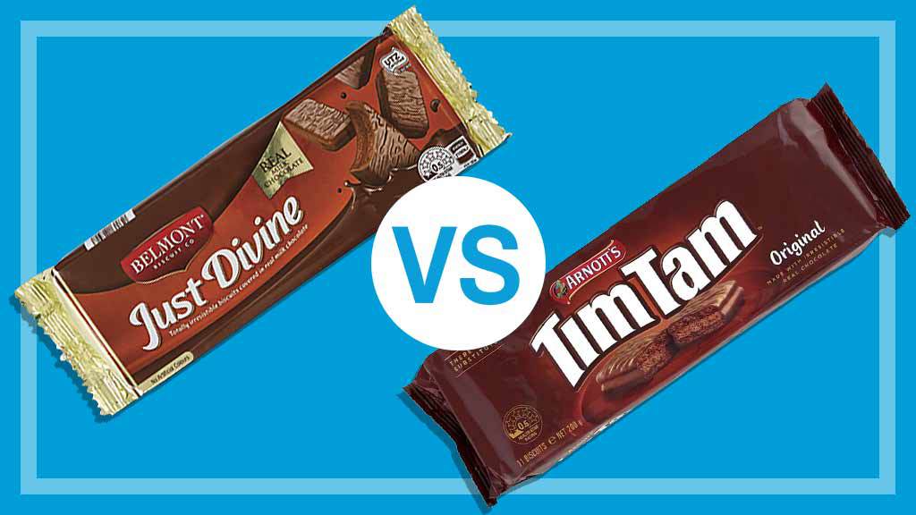 aldi belmont just divine vs arnotts tim tams