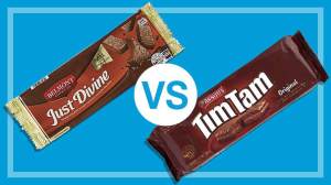 aldi belmont just divine vs arnotts tim tams