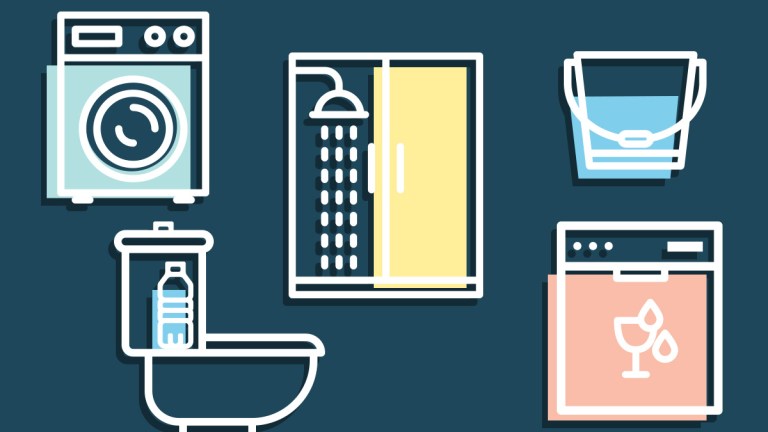 illustration of the five tips for saving water