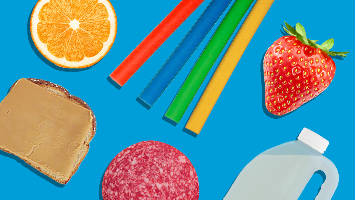 several life hacks on blue background