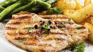 Grilled meat and vegetables