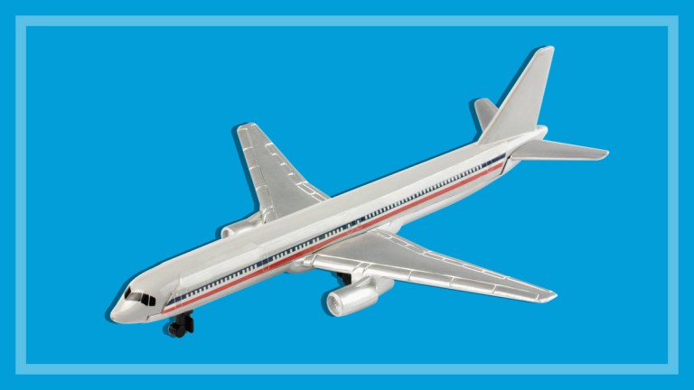 frequent flyer points plane on blue