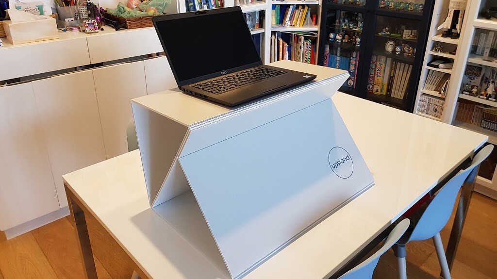 Upstand standing desk with laptop lead