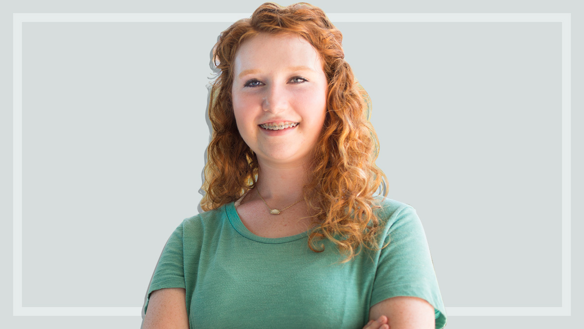 young woman with orthodontic braces