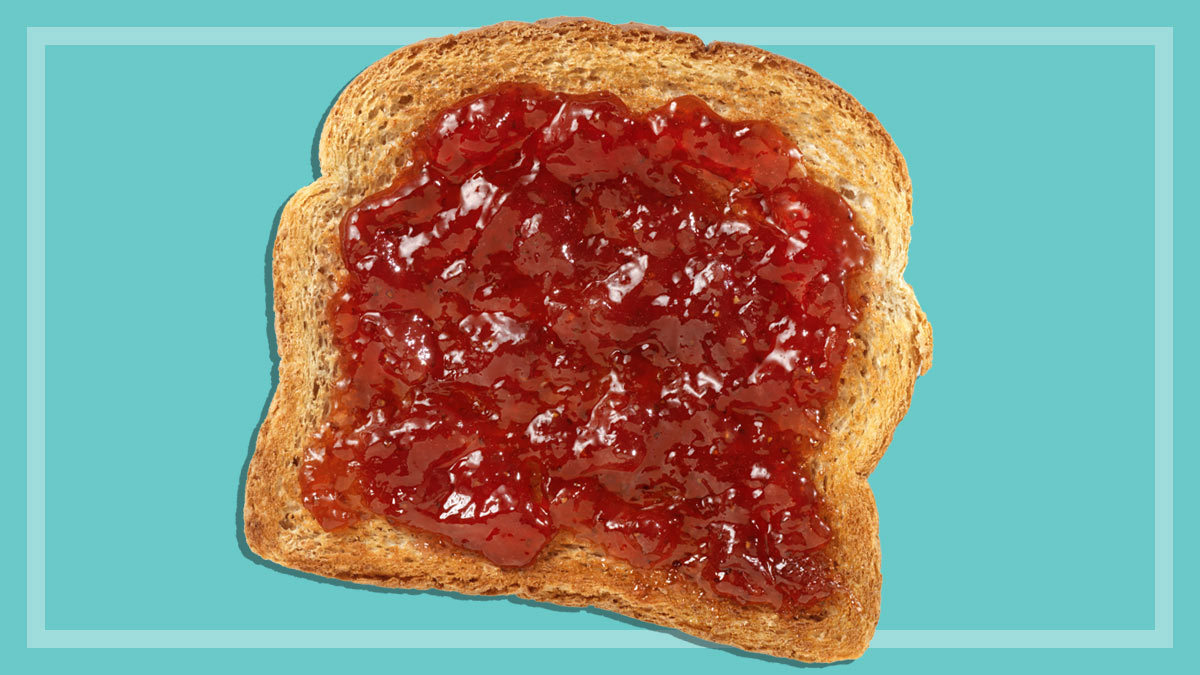 strawberry jam on toast