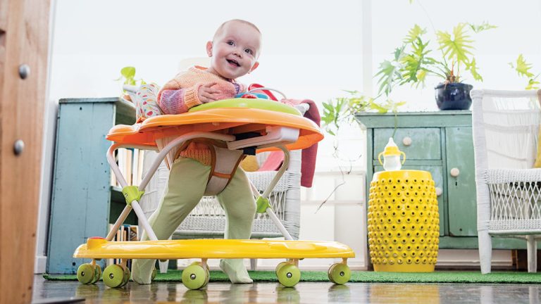 baby in a walker new
