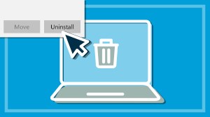 cursor on an uninstall button