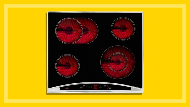 induction cooktop with four elements on