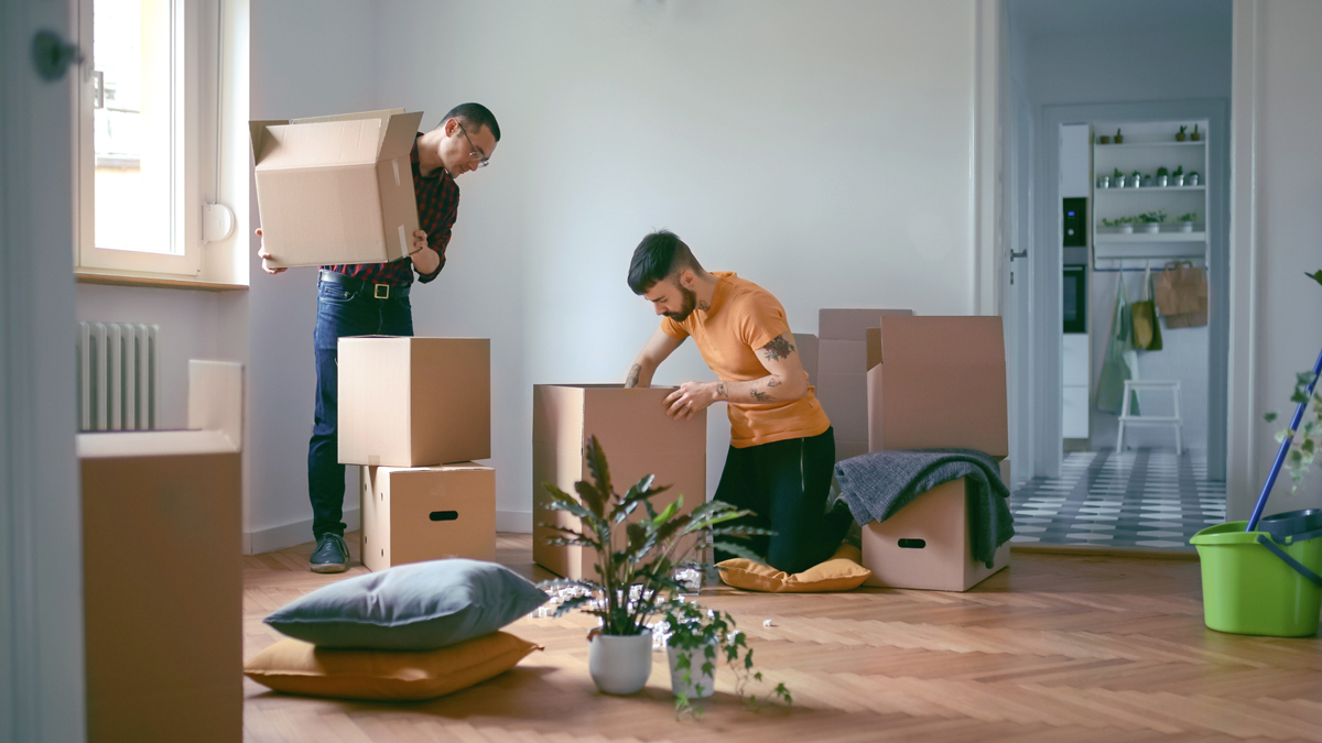 couple moving into apartment