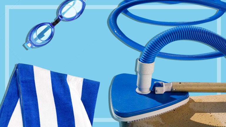 pool cleaner towel and googles