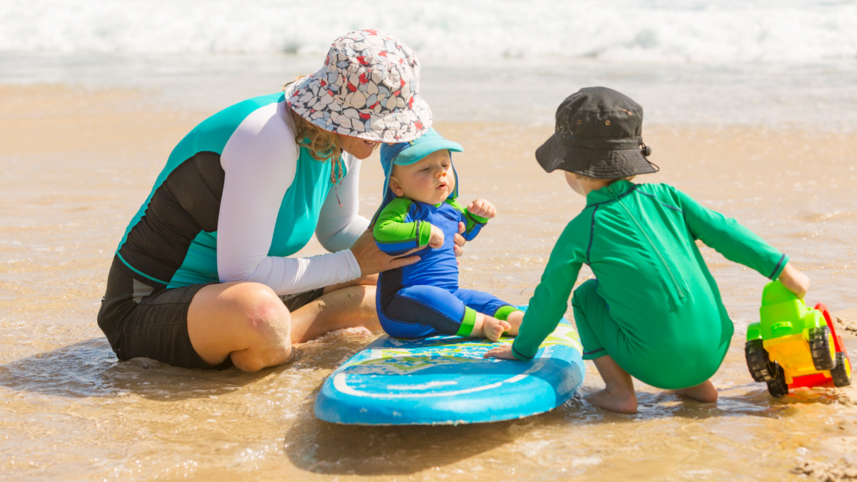 wearing rashies rash vests at the beach