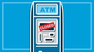 shutdown atm with closed sticker