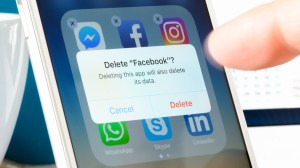 delete facebook account button on phone