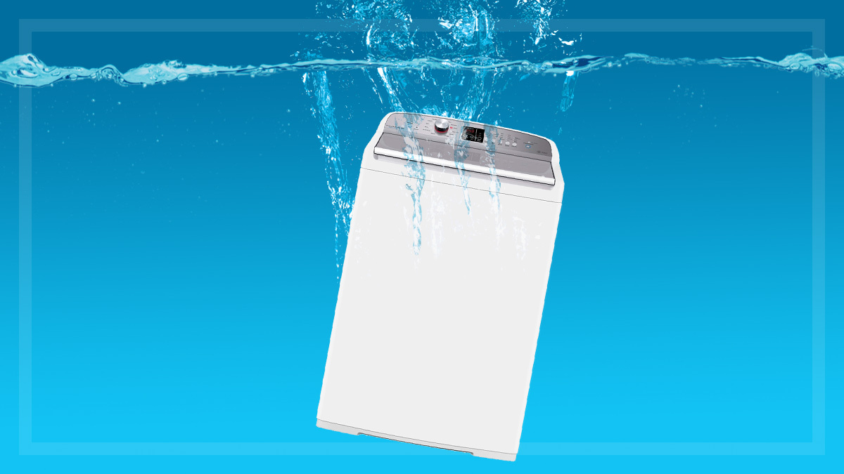washing machine sinking into water