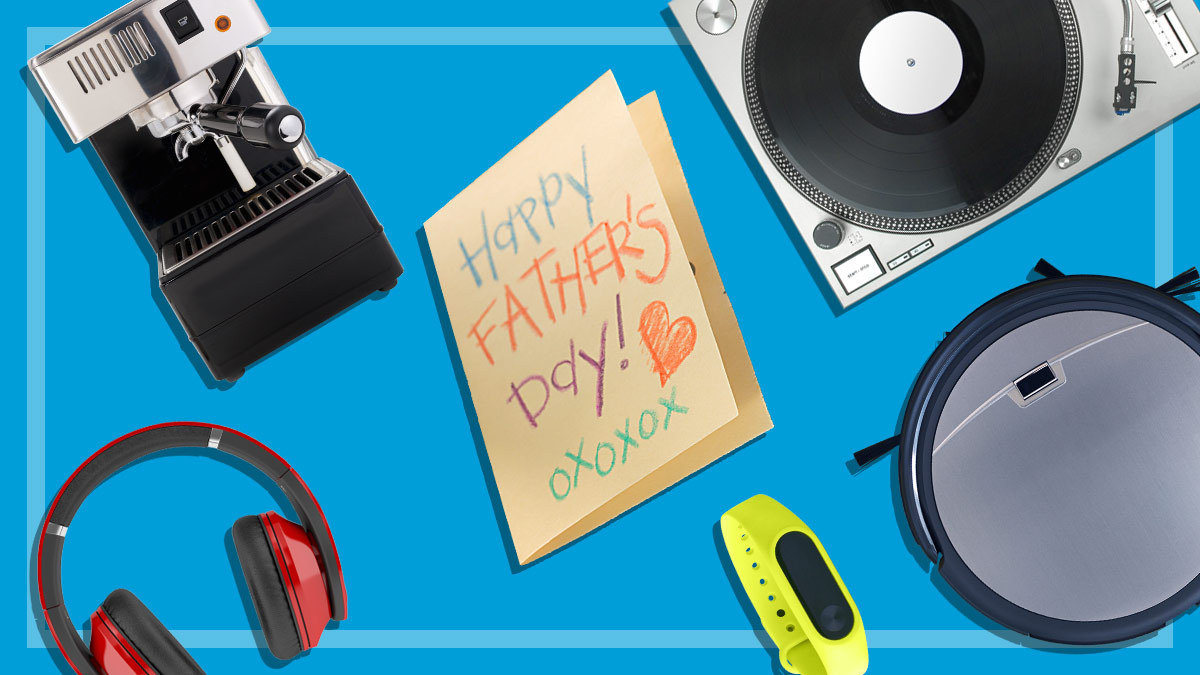 fathers day gift montage with homemade card