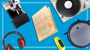 fathers day gift montage with homemade card