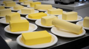 butter samples on plates