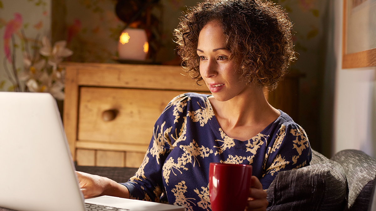A person using a laptop