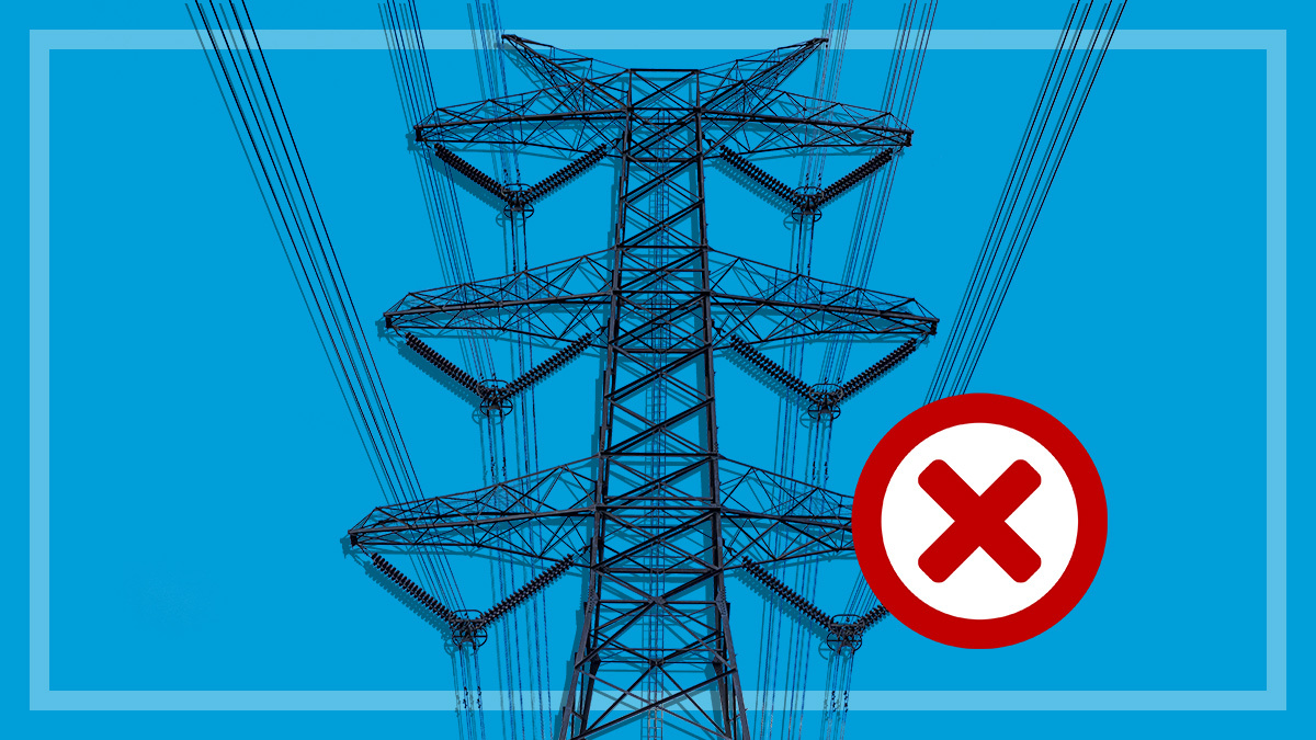 electricity power lines with cross