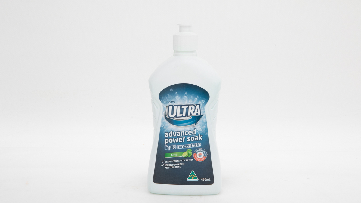 Coles Ultra Advanced Power Soak Lime dishwashing liquid