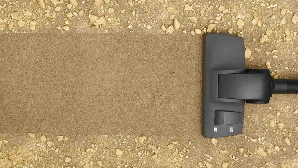 vacuum cleaner cleaning messy carpet