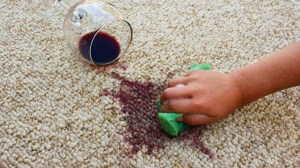 red wine stain on carpet