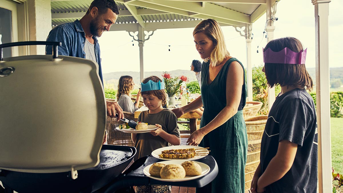 Christmas lunch cooked on a bbq lead