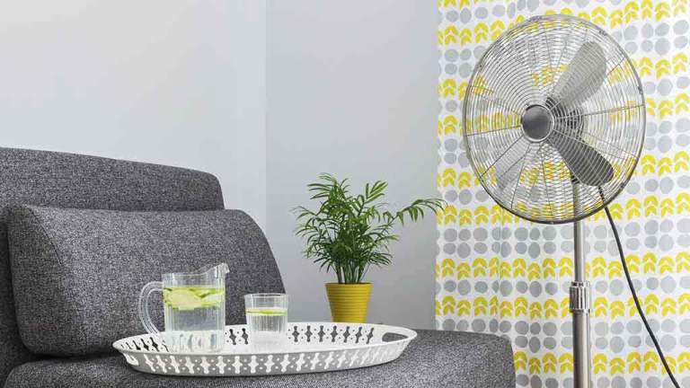 pedestal fan living room