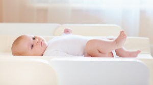 cute baby on change table